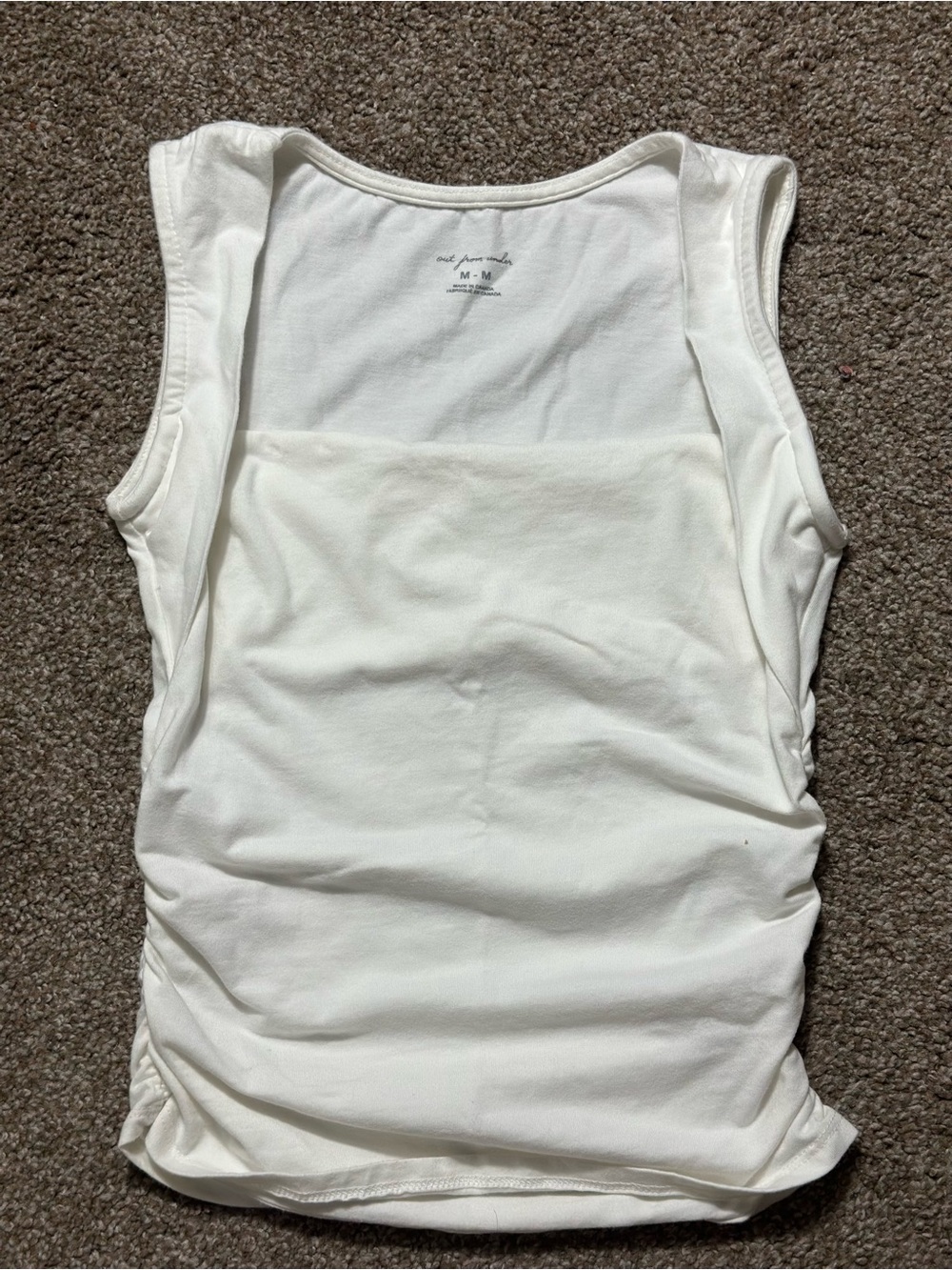 Off-White Ribbed Scoop Tank